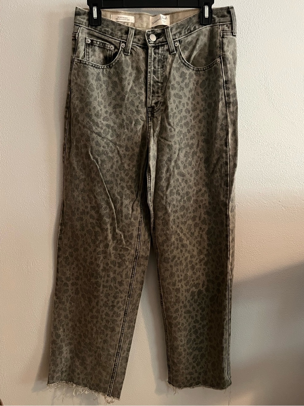 Leopard Print High-Rise Straight Jeans